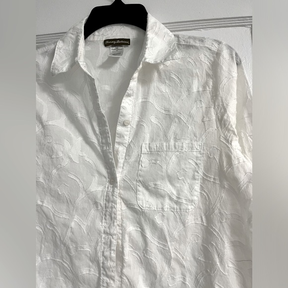 TommyBahama Swim cover up - white cotton button down - size medium - Picture 3 of 12